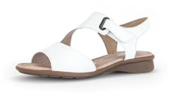 Gabor Damen Riemchensandalen, Frauen Sandalen,Sandaletten,Sommersandalen,bequem,flach,Sommerschuhe,Freizeitschuhe,Weiss,40.5 EU / 7 UK