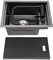 Fregadero de cocina de acero inoxidable en gris, oculto con tapa, grifo de agua fría y caliente plegable 360°, fregadero individual de 45 x 30 x 23 cm, adecuado para cocinas domésticas y grandes y