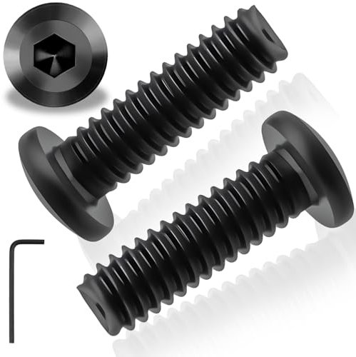 Lot de 25 vis à tête plate M6 x 20 mm M6 - Noir - En acier inoxydable 304 - Tête plate - Filetage complet - Avec clé à six pans creux - Pour appareils ménagers, machines industrielles