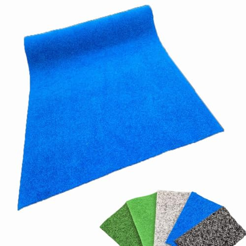 MadeInNature, Gazon synthétique Extérieur, PREMIUM, Gazon artificiel, faux gazon au mètre, Idéal pour terrasse balcon et jardin, Bleu 1,33x3m