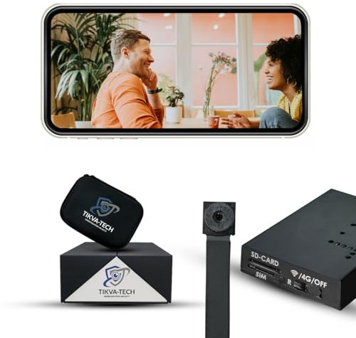 TIKVA TECH Hidden Camera, Mini Spy Cameras - Wi-Fi Wireless / 4G live stream straight to your device in real time watch mini camera 1080P Full HD video quality Audio & Video Security Camera 3200mAh
