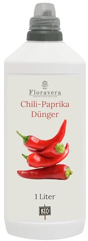 Floravera Premium Chili-Paprika Bio-Flüssigdünger 1 Liter Dünger Paprikadünger Chilidünger (1 Liter)