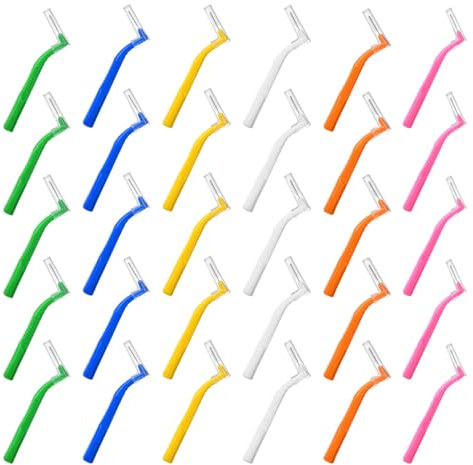 OHREN 30 Stück Interdentalbürsten mit Überzug, Zahnzwischenraumbürsten zur Reinigung und Erhaltung der Mundgesundheit (6 Farben)