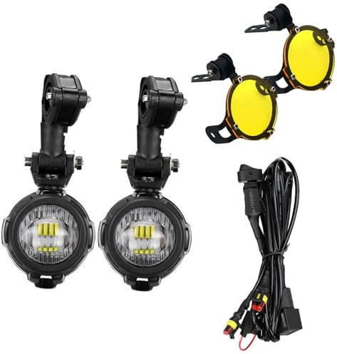 NEWFUN Feux Additionnels Moto,Feu De Brouillard,Lampe De Conversion LED Externe Pour MOTO,Spot à Led,Ip67, 40w,Rotation Sur 360 Degrés,Convient Aux Motos Et Aux Voitures Électriques