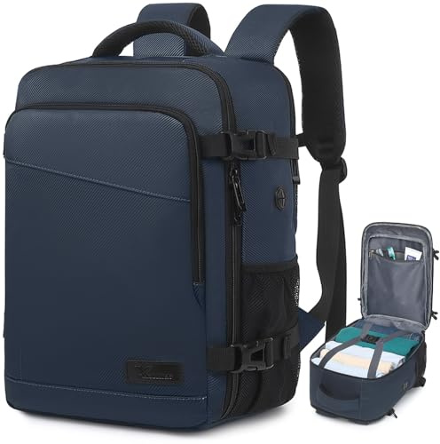 Yankony Handgepäck Rucksack 45x36x20 für Easyjet Reiserucksack für Flugzeug 15.6 Zoll Laptopfach Wasserdicht & Diebstahlsicher Schulrucksack für Herren Damen, Dunkelblau