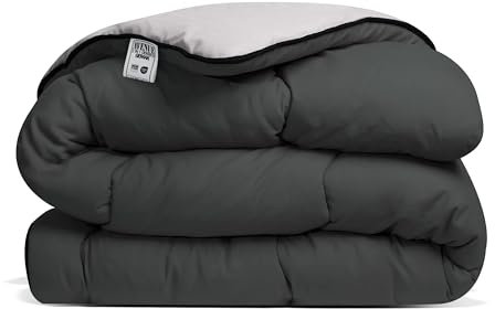 Avenue – Waschbare Bettdecke ohne Bezug – 2-Personen-Bettdecke 200 x 200 cm – Antiallergisch – Wolkenweich – Anthrazit/Taupe – Ganzjahresdecke – Waschbar bei 60 °C