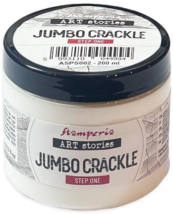 Stamperia - Jumbo Crackle Step 1, Crackling Paste for Crafts, Furniture, Mixed Media Projects, and More, Creates Cracked Effect for Added Texture, Water Based (200ml)