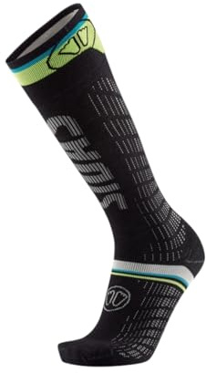 Sidas Ski ultrafit race socks SCHWARZ/GELB - 44 | 200-Nadel-Präzision, Grip-Yarn, 20&ndash;30 mmHg Kompression, zweite-Haut-Gefühl