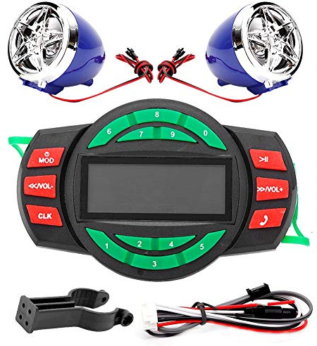 Lettore MP3 Waterproof Motorcycle Motorycle BT FM Radio Speaker con display LCD di ricarica USB