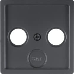 Hager 12036086 – Deckel für Antennen TV 2 oder 3 Ausgänge, Q.1/Q.3, anthrazit, Velours
