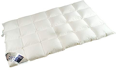 Vitaschlaf® Daune DE Luxe 90% Sibirische Land Daunendecke ALLE GROßE GRÖßEN Wärmestufe 4 medium (155x220cm)