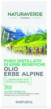 Naturaverde | PHARMA Puro Distillato di Erbe Alpine, Olio Di Erbe Naturale, Proprietà Tonificanti, Rassodanti, Rinfrescanti, Non Unge, 100 ml