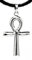 Kiss of Leather zierlicher Ankh Anhänger aus 925 Sterling Silber mit Baumwollband Si. 172