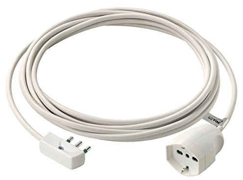 Vimar 0P32382.B Prolunga Universale, 5 m, 3G1, Spa17, potenza massima prelevabile 3680 W, Bianco, 5m