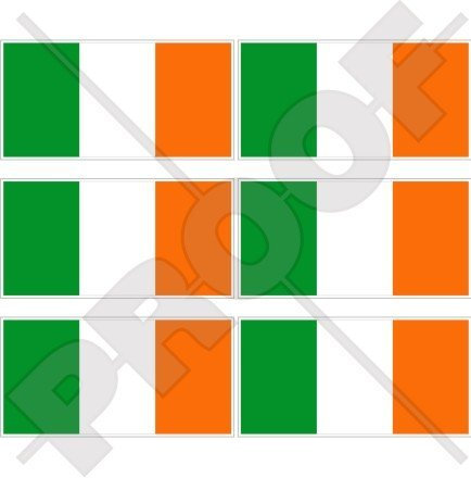 Mini-Aufkleber Irland-Flagge, 40 mm, Vinyl, 6 Stück