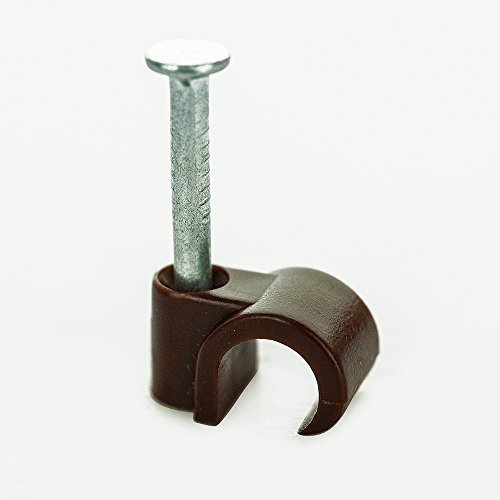 BG Electrical Round Cable Clips, Pack of 50, Brown, 7 mm