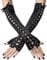 Coucoland Handschuhe Damen Lang mit Senkel Opera Fest Party Halbhandschuhe Damen Fasching Kostüm Accessoires (Schwarz)