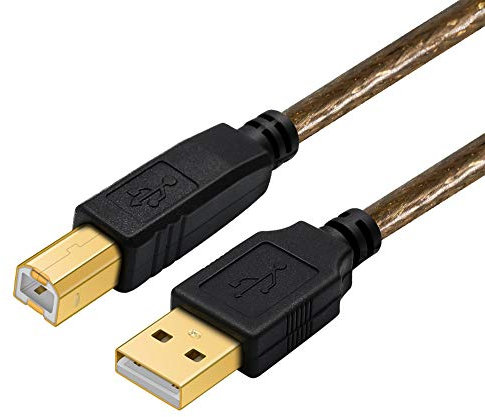 Yeung Qee USB Printer Cable 5m, High Speed USB 2.0 Type A Male to Type B Male Printer Scanner Cable for HP, Canon, Lexmark, Dell,Xerox, Samsung etc(5M)