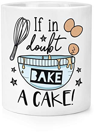 If In Doubt Bake A Cake Makeup Brush Pencil Pot