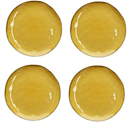 Set of 4 Rose and Tulipani Concerto Dinner Plate 27cm - Ochre Yellow