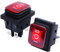 Taiss / 2 Stücke Kippschalter Wasserdichte 16A 250 V 20A 125 V AC 6 Pins 3 Position EIN/AUS/EIN DPST Rote LED Licht Beleuchtet Wippschalter Für Autos und Boote KCD4-203NW-R