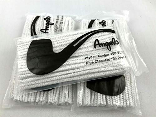 Angelo 300 x Pfeifenreiniger weiß (3 x Paket) - zum Basteln Plüsch, Pfeife Reinigen, Maschinenputz etc. flexibel biegbar