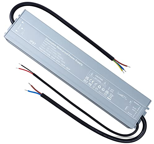 REYLAX LED Trafo 24V Dimmbar Wasserdicht 100W 4.16A Treiber Transformator 230V Auf DC Gleichstrom Driver Konstantspannung IP67 Netzteil Power Supply Für Niedervolt Streifen