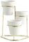 3X Keramik Sukkulenten Pflanzer Töpfe, Moderne Innen Container mit Metallic Stand, mit Mini Bewässerung Ablauf, Gold A