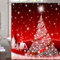 M&W DAS DESIGN Rideau de douche de Noël en textile - Rouge - Résistant à la moisissure - Décoration de Noël - Étoile résistante aux couleurs - Avec 12 anneaux en C - Poids inférieur : 180 x 200 cm