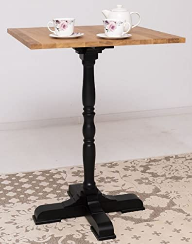 Casa Padrino Landhausstil Stehtisch Braun/Schwarz 80 x 80 x H. 110 cm - Massivholz Bartisch im Landhausstil - Landhausstil Massivholz Bar & Bistro Möbel
