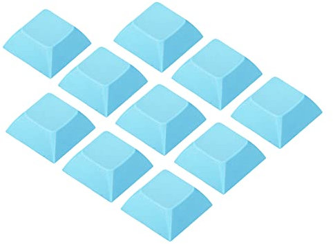 PATIKIL 1U Blank Keycaps, 10 Pack Universal PBT Keyboard Replacement Accessories for MX Mechanical Keyboard, Cyan