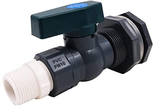 WANGCL 1 Pollice PVC Spigot Rain Bar Rubinetto Kit Pioggia Barilotto Valvola con Paratia Adattatore di Montaggio per Serbatoi Acquari Vasche Piscine