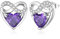 LANBEIDE Februar Geburtsstein Ohrringe, 925 Sterling Silber Unendlichkeit Liebe Herz Ohrstecker Amethyst Ohrringe für Frauen Geburtstagsgeschenke
