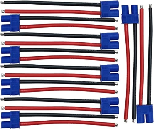 Nuofany 5Pairs EC3 Plug Connector Female and Male Deans with 14AWG 10cm Silicon Wire for RC Lipo Battery Cable Drone