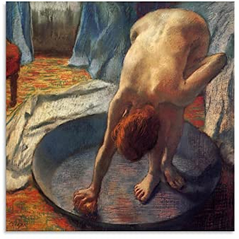 Poster mit französischen Impressionisten, Maler, Edgar Degas das Bad, Kunstdruck, Leinwand, Poster, moderne Schlafzimmer-Dekoration, 30 x 30 cm