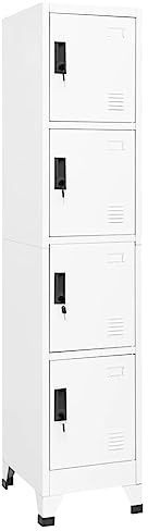 Locker Cabinet White 38x45x180 cm Steel