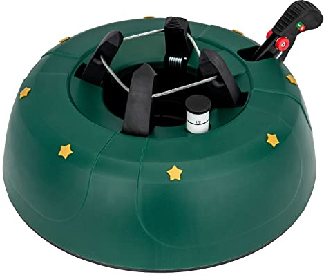 Star-Max Christbaumständer by F-H-S, Modell B250, auf glatten Böden rollbar durch 5 integrierte Rollen, Farbe grün, Modell 2022, für Baumhöhe bis max. 2,50m, mit Fusshebelfunktion und Einseiltechnik