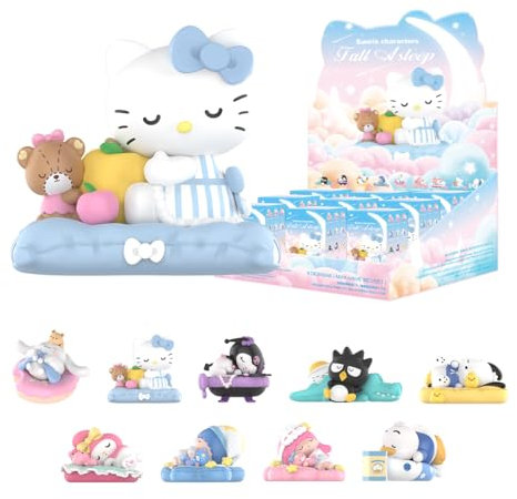 POP MART Sanrio Characters Fall Asleep Series-9PC Pop Figuren Zufällige Figuren Actionfiguren Sammelfiguren und Sammler Kunstspielzeug Spielzeug Figuren Geschenk