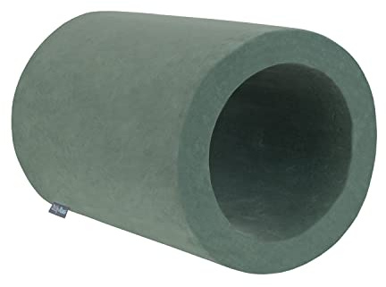 KiddyMoon Spielplatz Velvet Aus Schaumstoff Mit Samt Rund Bällebad Ballgruben Für Babys Spielbad Hindernisläufen, Element Fass, Waldgrün