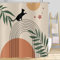 Hnmdmyi Duschvorhang Boho 180x180, Mid Century Abstrakt Schwarz Katze Grün Blatt Bogen Sonne Mond Beige Badewanne Vorhang Modern Minimalistisch Geometrisch Ästhetisch Wasserdicht Stoff Badevorhang