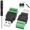 VooGenzek 2 Stück USB 2.0 Typ A Stecker auf 5 Pin Buchse Schraube, USB Plug Terminal, Männlich Weiblich