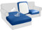 BXFUL Sofa Sitzkissenbezüge wasserdichte Leder Sofakissenbezüge Sofa Kissenbezüge Stretch Rückenlehnen Kissenbezug Couch Sofa Sitzbezug (Großer 3-Sitzer,Blau)