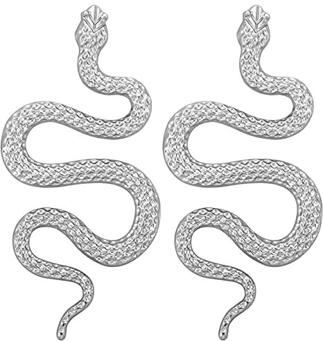Pendientes largos de serpiente para mujer, aretes de tuerca punk, para niñas, amistad, cumpleaños, joyería de regalo, Zinc, Sin piedra preciosa