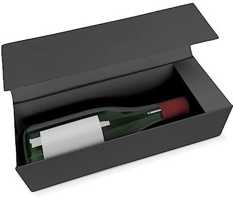 Verpackungswelt Geschenk-Box für Flaschen | 34 x 9 x 9 cm | Geschenk-Karton mit Deckel, Inlay & Magnet-Verschluss | Ideal für Geburtstag, Hochzeit, Weihnachten, Einzug | Geschenk-Verpackung in Schwarz