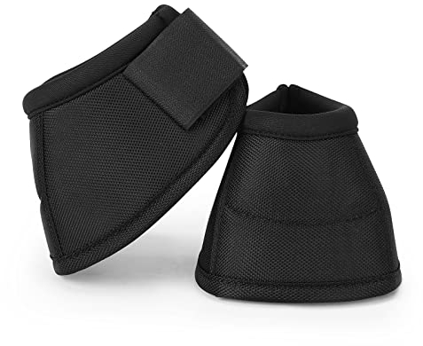 Ankaier Hufglocken für Pferde, schützende Hufstiefel, ballistischer Schutz, 2 Stück (schwarz)