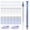 30 Stück 1-ml-Spritzen, Kunststoffspritzen mit Kappen, keine Nadelspritze mit Messung, Kolostrumspritze für Labor, Haustierfütterung, Pflanzenbewässerung, Flüssigkeitsmessung (blau + weiß)