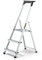 DRABEST 3 Step Ladder Folding - Aluminum Folding Ladder - Lader with a Tool Shelf & Work Platform - Stepladders 3 tread - Capacity 125 KG - Multi-Purpose Ladders - 40x121x11cm