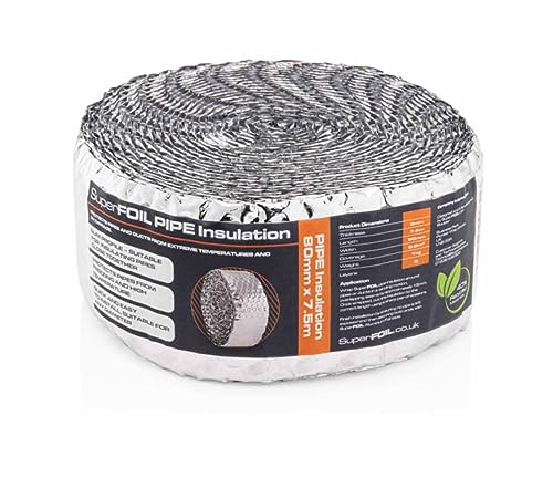 SuperFoil Rohrisolierung, 80 mm x 7,5 m, reflektierend, isolierend, selbstklebend, 1 Stück