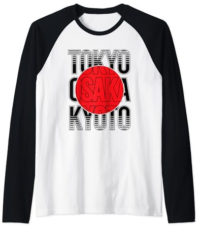Japanische Flagge Tokyo Osaka Kyoto Japan Raglan