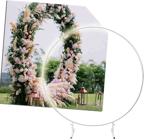 SEVSO Bogengitter Aus Metall, Bogen Für Kletterrose, Gartenbogen, Runder Rosenbogen Schwarzer Hochzeitsbogen, Für Hochzeit Dekoration Einfache Montage,Weiß,1.2m